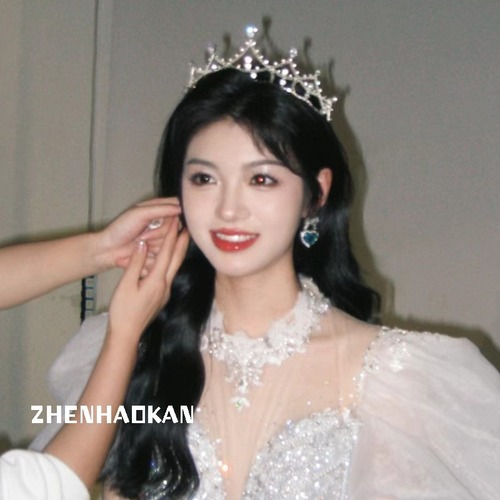 Bridal tiara baroque Korean crown female eighteenth birthday wedding dress crown female simple and elegant princess advanced