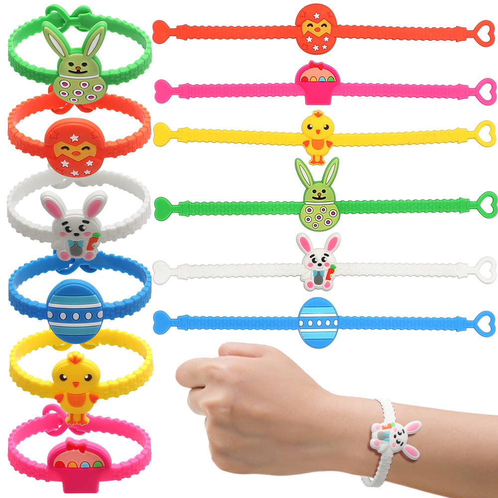 跨境亚马逊专供 创意彩蛋春季复活节手环 环保PVC手环diy饰品现货