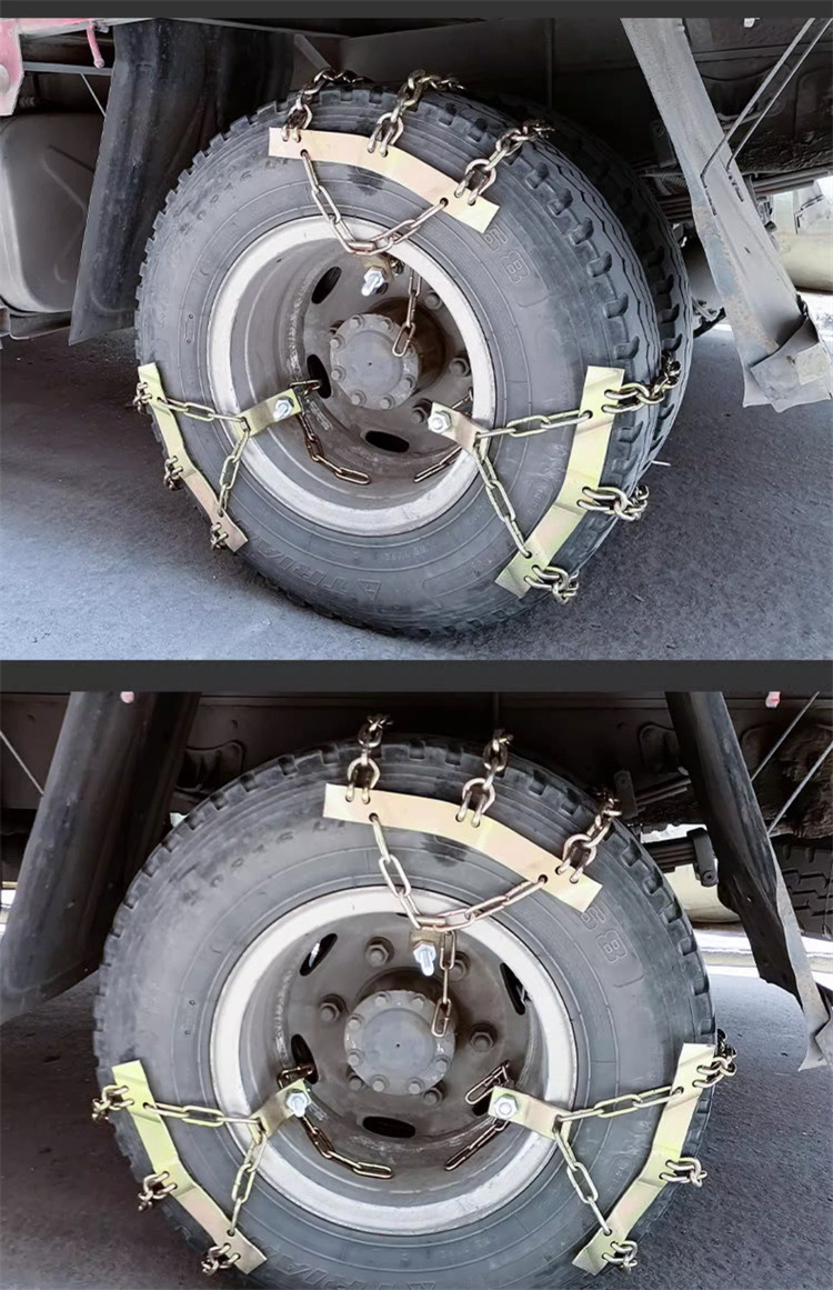 Truck Tire Anti-Skid Chains, Universal Snow Emergency Chains for Trucks, Minibuses, Buses, 9.00/12.00-20