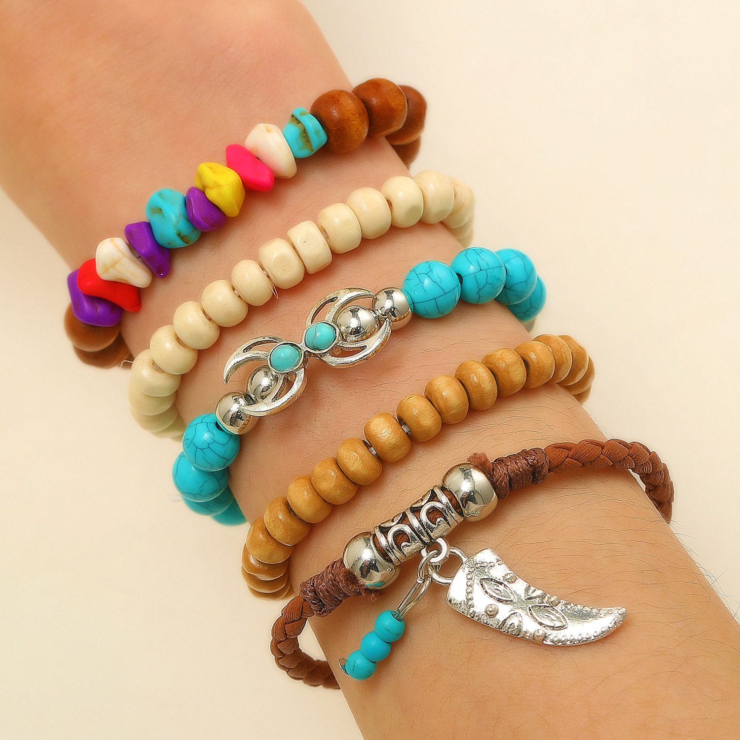 38g Weight Bracelets Classification Resin Chain Material Beaded Chain Chain Type 1 Set Quantity Holiday, Daily Occasion Alloy, Resin Material Round Pattern All Seasons Season Women's Gender Vintage Style, Classic Style Style Vintage Style Classic Style Round Alloy Resin Beaded Chain Beaded Bracelets Wholesale 1