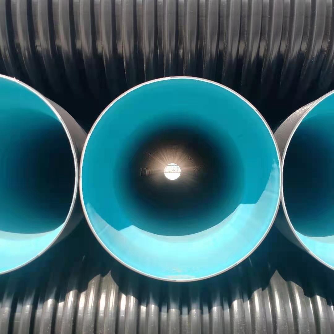 江苏徐州铜山供应DN300/DN400HDPE双壁波纹管PE排污管SN8供应批发