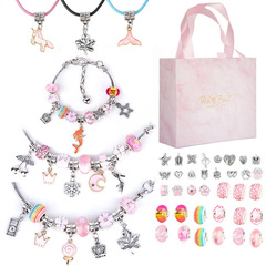 Cross-border best-selling children's bead necklace set DIY girl toy colorful crystal intelligence set