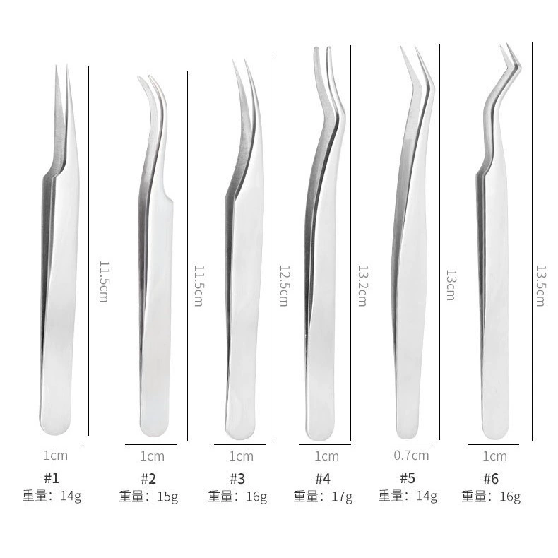False eyelashes for extension, highly precise tweezers for eyelashes
