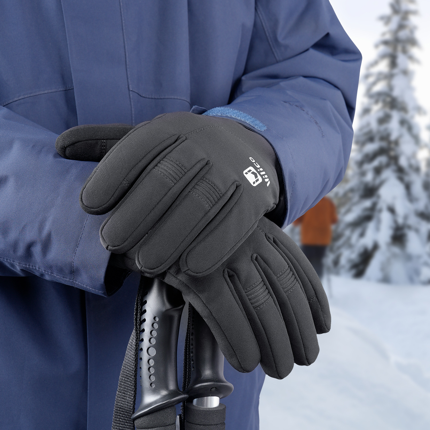 Guantes de esquí cálidos para hombre Vilico, para deportes al aire libre, otoño e invierno, con pantalla táctil, impermeables, a prueba de viento y frío, venta al por mayor.