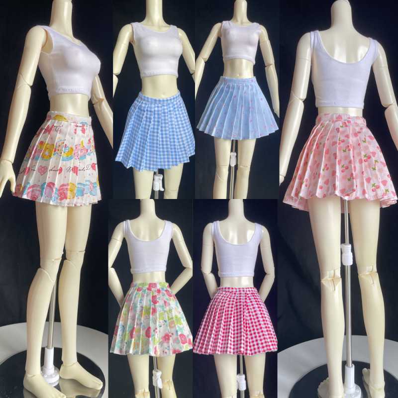 Cross-Border 1\3Bjd Handmade Baby Clothes 60cm Doll Mjd Clothing Fashion Casual Clothes Vest Pleated Skirt Short Skirt