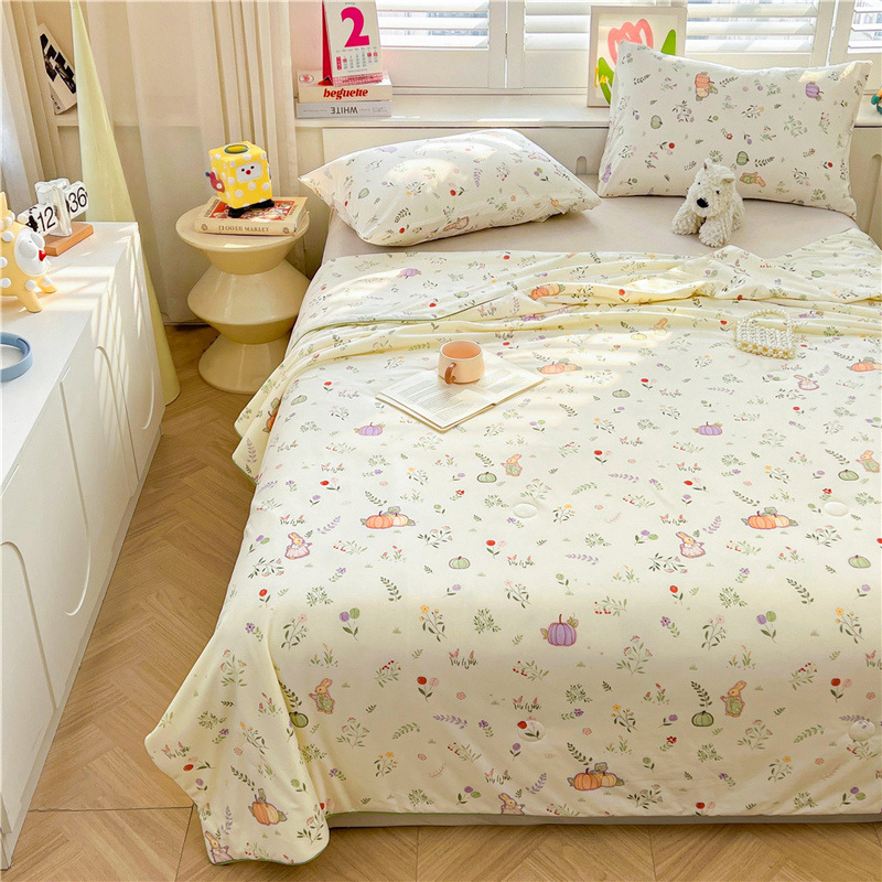 A級ベビー・マタニティグレード大豆繊維ニット綿夏用掛け布団、洗濯機で洗える夏用子供用薄掛け布団、ギフト用エアコン掛け布団