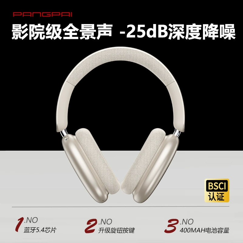 P859 True Anc Active Noise Cancellation Head-Mounted Wireless Bluetooth Headset Ultra-Long Battery Life Knob Key Factory Direct Sales 5.4