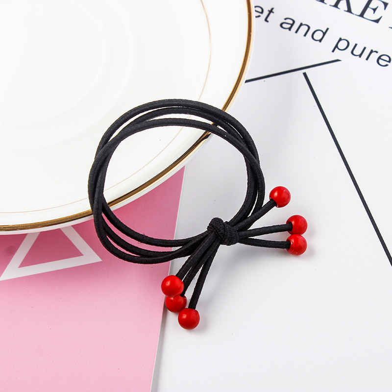 Red little red bean hair rope