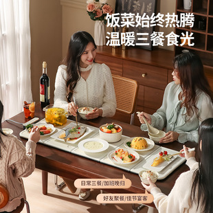 Splicing Warm Chopping Board Hot Chopping Board Insulation Board Household Portable Warm Chopping Table Mat Heating Food Folding European Regulations