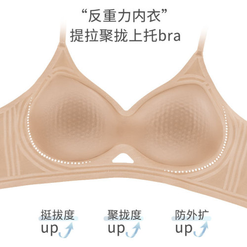 Cross-border expansion large fruit soft support seamless underwear for women breathable small chest gathering beautiful back sexy bra