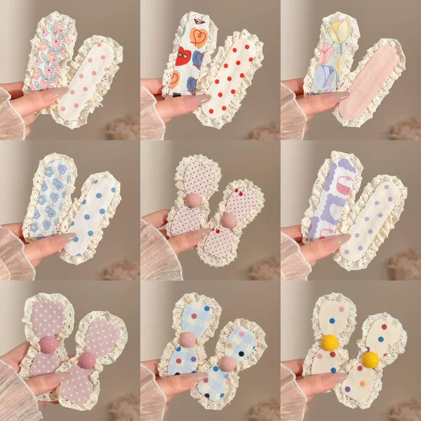 Children's hair patch with a high-end feel, magic patch for tidying stray hair, sweet polka dot lace bangs patch, seamless hair accessory