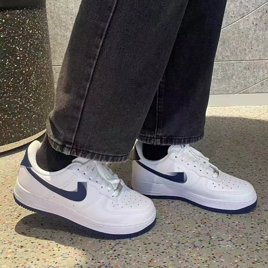 Af1 Air Force One Pure White Black Warrior Low-Top Unisex Couple Shoes Versatile Sneakers Putian Shoes Pure Original Couple Style