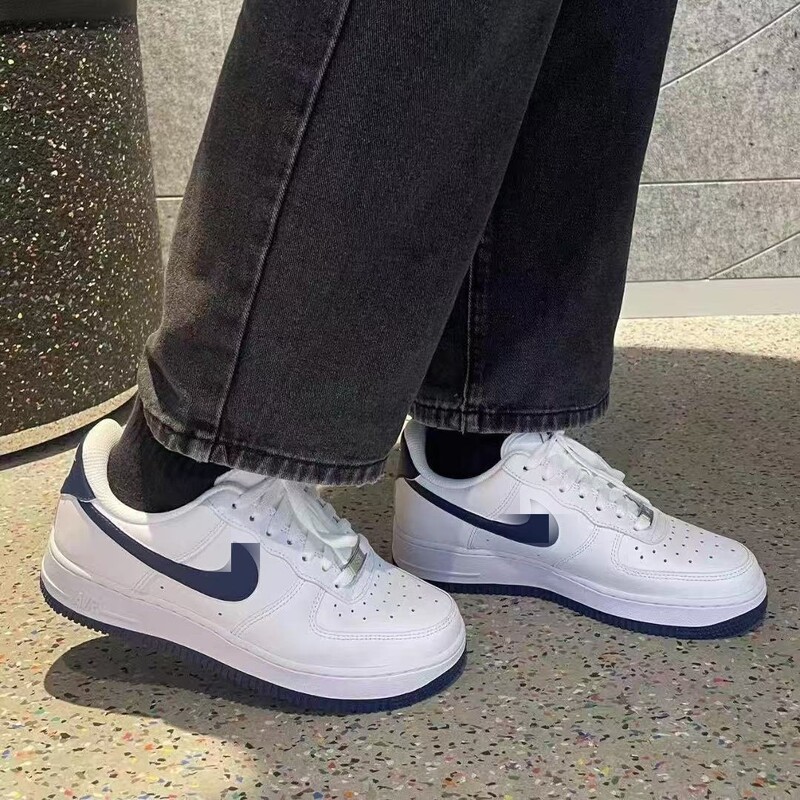 Af1 Air Force One Pure White Black Warrior Low-Top Unisex Couple Shoes Versatile Sneakers Putian Shoes Pure Original Couple Style