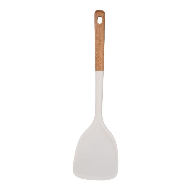 Nórdico color de silicona set de cocina sopa de sopa de cocina antiadherente para pala para fritar verduras casera sopa de cocina set de cucharas