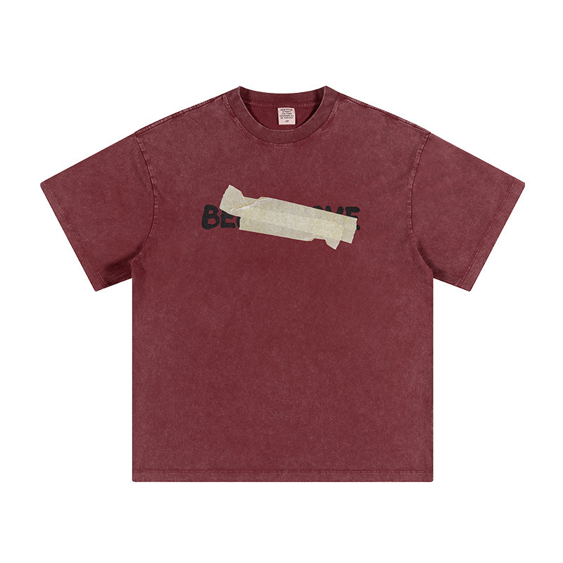 Impresora de marcas| Bienestar colección marca de moda camiseta de manga corta ropa de hombre fractura precio 29.9 / pieza