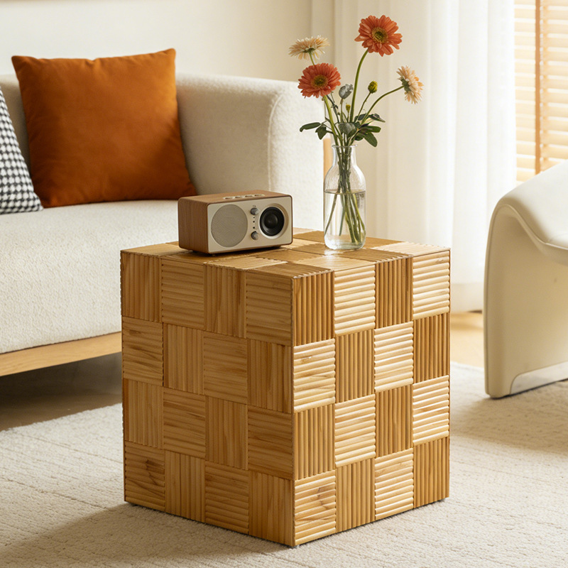 Diseño arqueado sensación de modelado minimalista estilo de madera sólida estaca de madera creativa de la sala de estar ventana de comedor atmósfera sensación de muelle