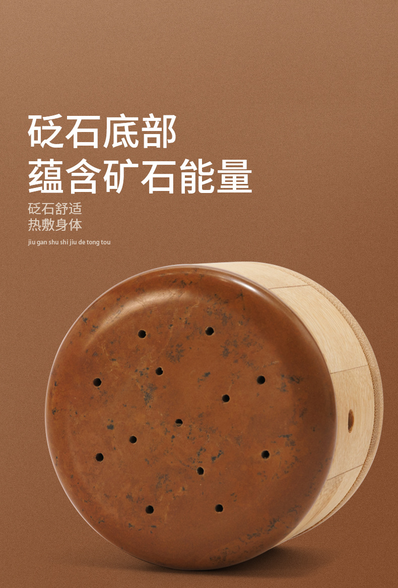 Bian Stone Moxibustion Jar Facial Massage Warm Therapy Tool Gua Sha Cup Black Stone key features