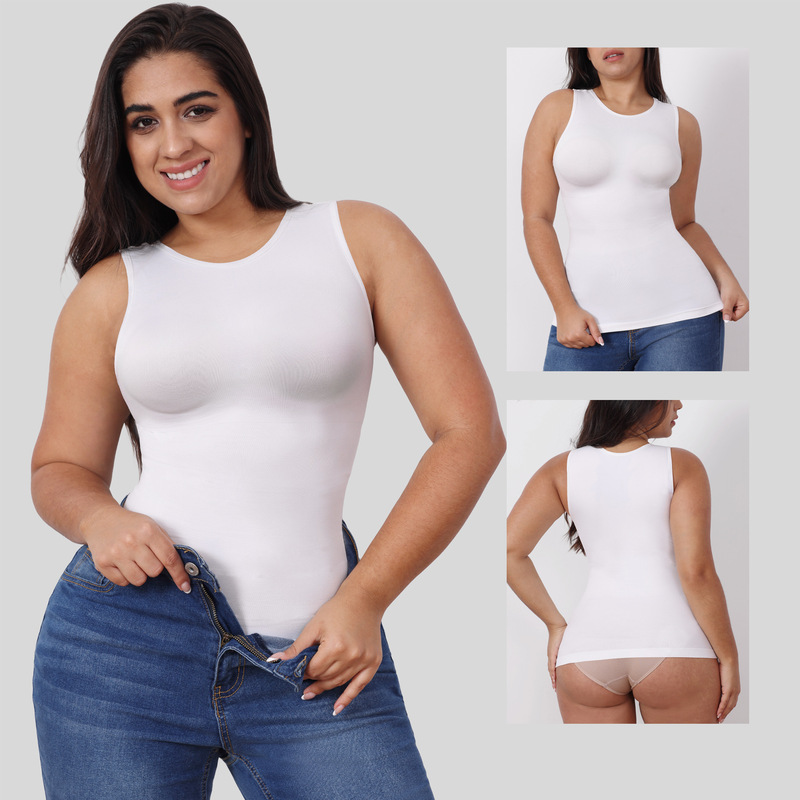 Factory Direct Sales Russian Large Size Shapewear Seamless Waist Vest Women's Tummy Control Body Shaping Bottoming Clothing Shapewear Top