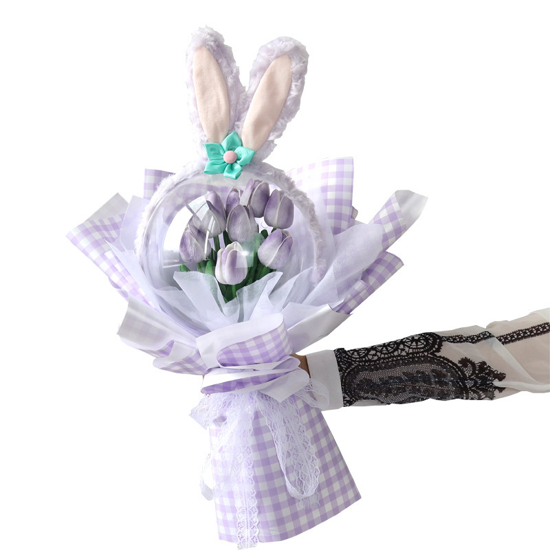 Creativo neto rojo pequeña flor roja dulce onda bola material transparente acrílico decorativo bola ramo para la producción de bricolaje