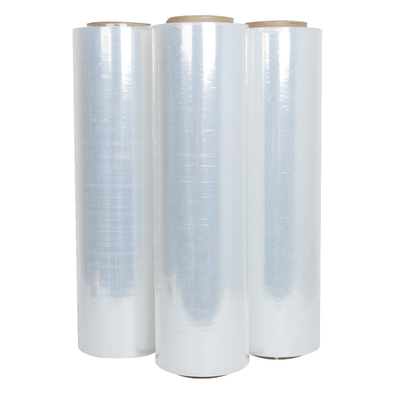 Película estirable para máquina de suministro directo de fábrica PE Película de embalaje transparente Película circundante de 50cm Película estirable industrial al por mayor en stock