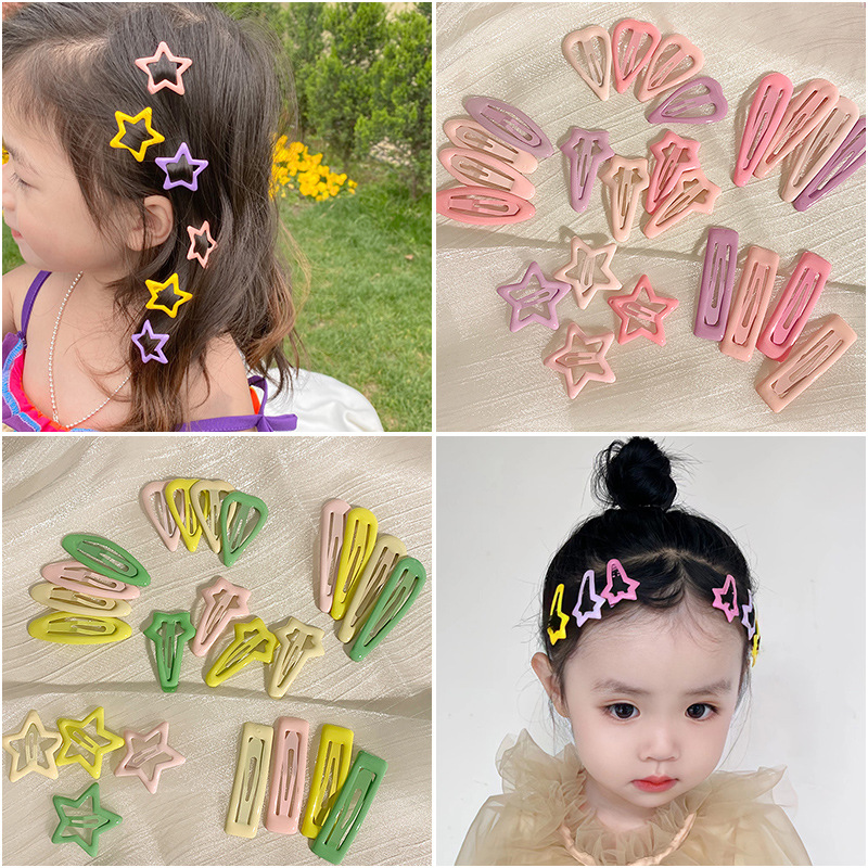 Horquilla para niños metal chica Arco Iris BB clip lindo lado roto pelo bebé horquilla niña infantil estrella de cinco puntas image 4