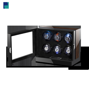 Silent Motor Automatic Men's Watch Winder for Six Watches with Led Light