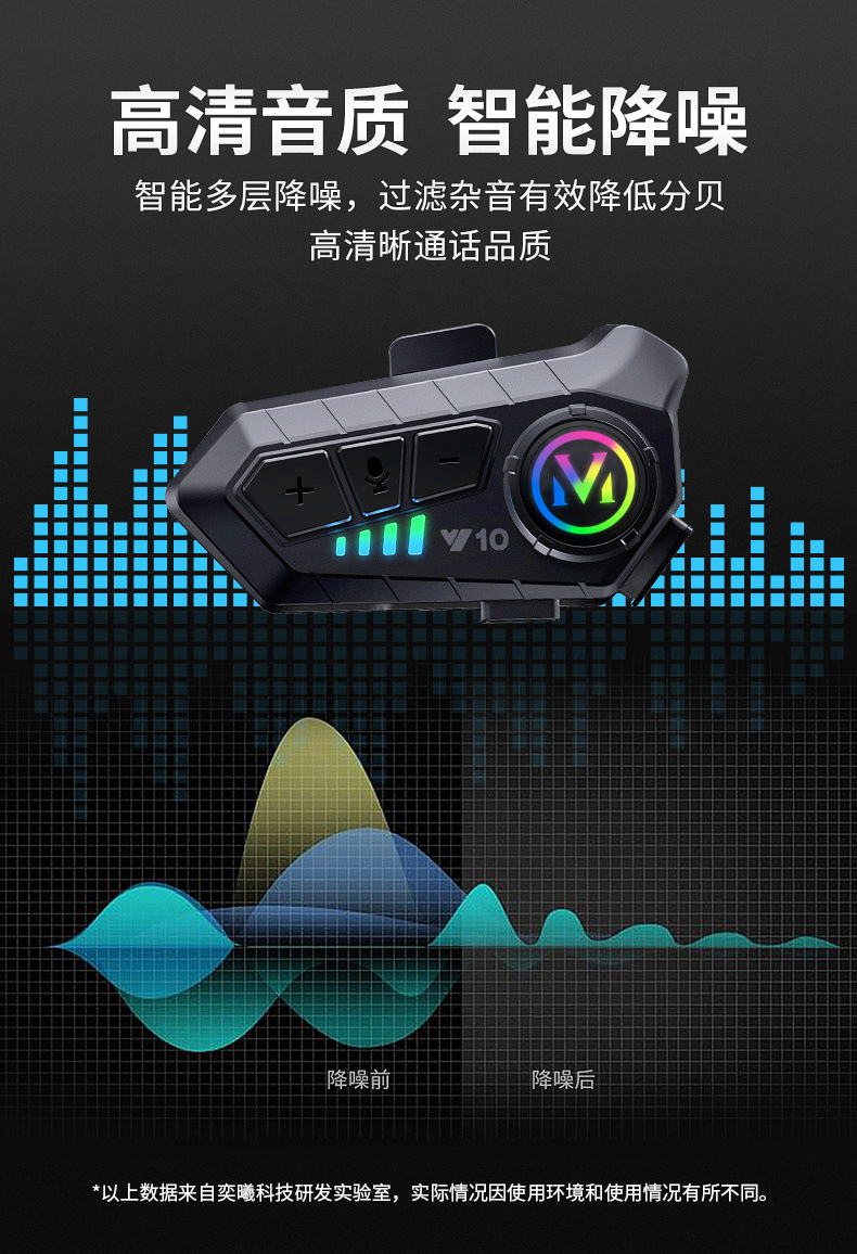 Popular Y10 Y10-2X Helmet Bluetooth Intercom Headset Long Battery Life Full-Face Motorcycle Riding Wireless Headset in Stock