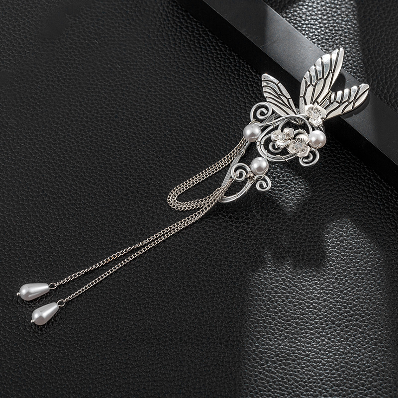 Comercio exterior popular en stock alas de mariposa largos pendientes de borla estilo antiguo clip de oreja amazon elf pendientes para mujeres