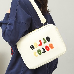 Color Letter Portable Shoulder Bag Fashion Embroidered Water-repellent 10/13/15 inch Women's Large Capacity Inner Bag