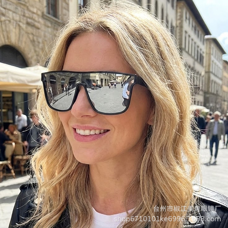 New Fashionable Large Frame One-Piece Lens Sunglasses Cross-Border European and American Sports Sunglasses Outdoor Sunglasses