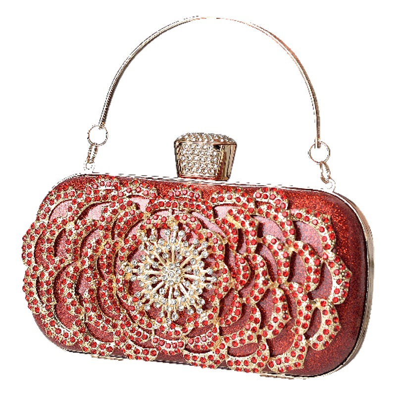 Bolso de noche transfronterizo nuevo bolso de noche de las mujeres europeas y americanas bolso de noche de diamantes incrustados en el banquete vestido de embrague bolso de las mujeres