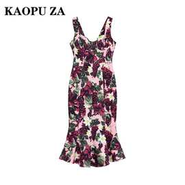 KAOPU ZA春夏2025新款欧美风女装时尚气质性感宽摆优雅连衣裙