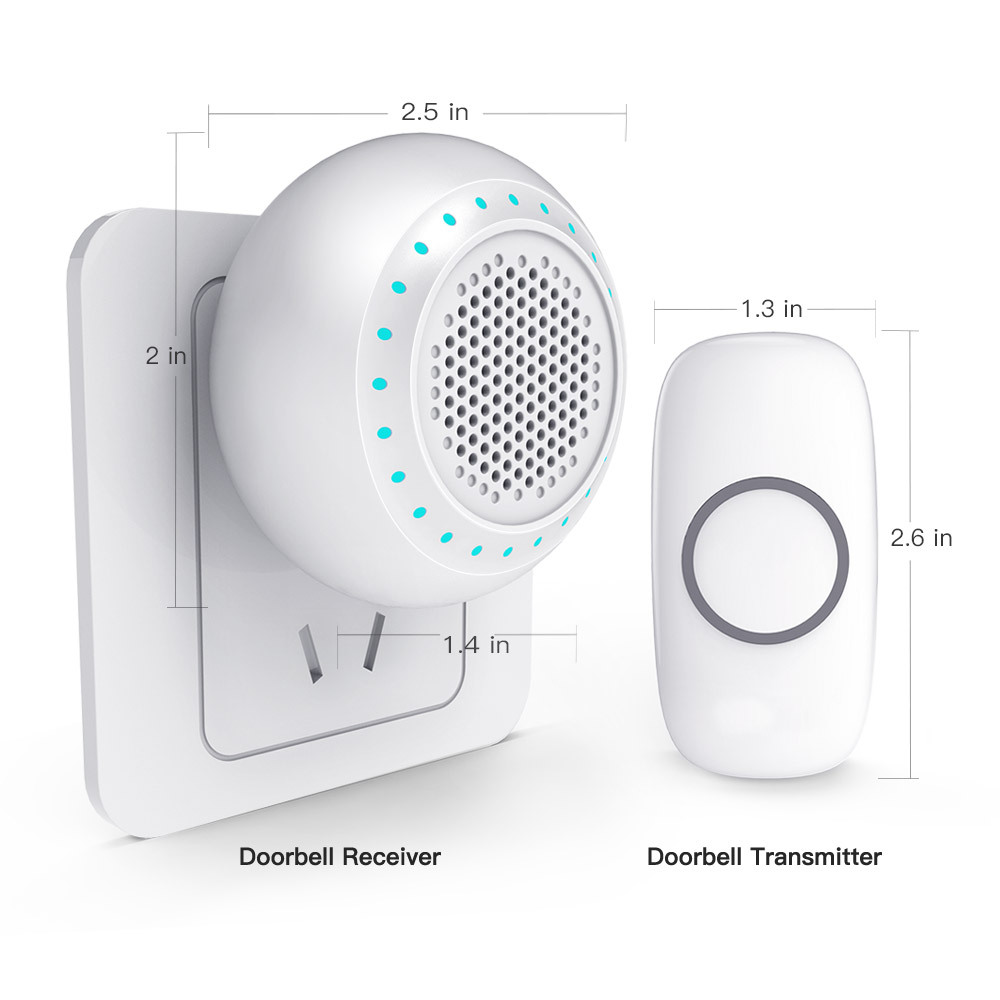 Smart Wireless Doorbell Long Range Waterproof Remote System 1 To 2_voghion.com
