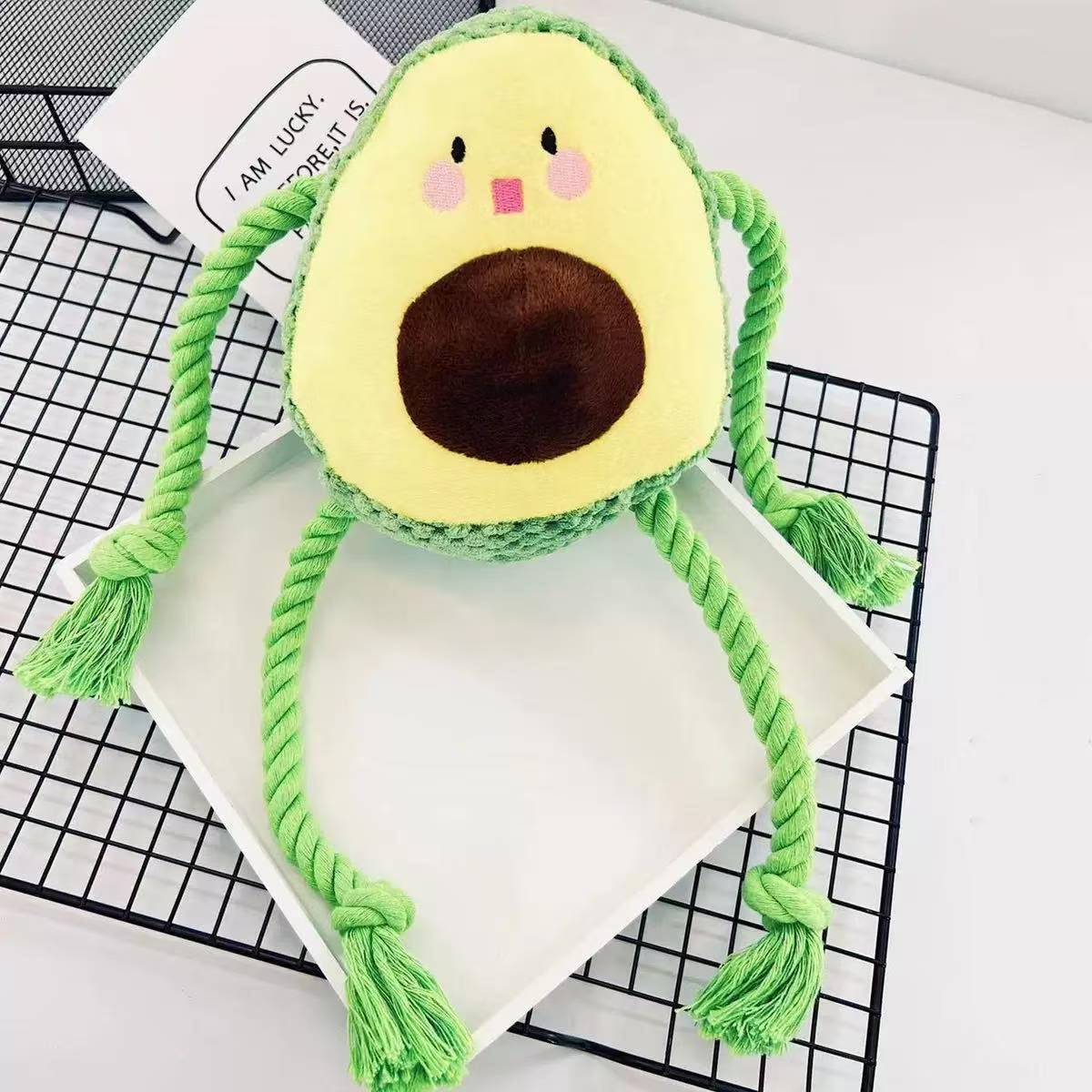Nuevos juguetes de peluche de mascotas transfronterizas rojo aguacate almohada juguetes de perros molidores resistentes a la mordida artículos de mascotas