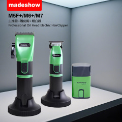 Akomei M5F+M6+M7 グリーン スリーインワン オイルヘッド電動バリカン 理髪店 プロ用バリカン メイドショー理髪店