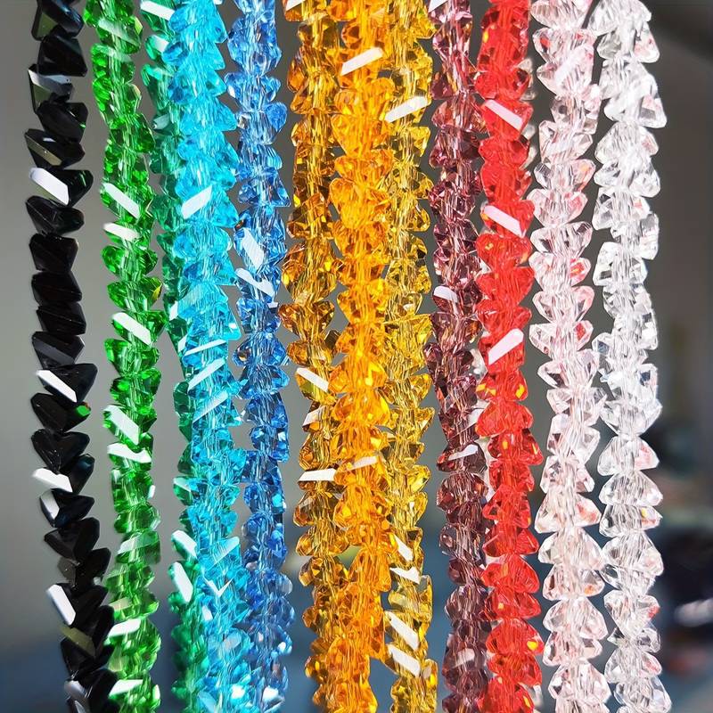 Triangular Crystal Beads, Rhombus-Shaped Beads, DIY Loose Beads, Irregular Shaped Beads, Handmade Glass Crushed Diamond Beads, Zongzi Beads