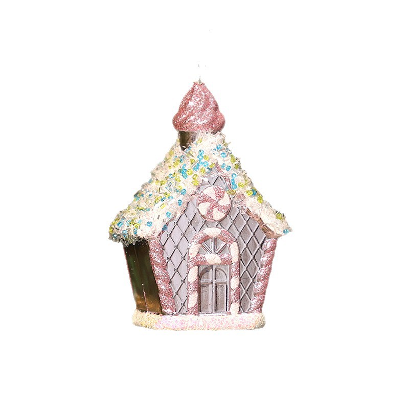 Colgantes navideños transfronterizos colgantes de decoración de árbol de Navidad galvanizados de color rosa colgantes de ambiente de fiesta suministros de decoración navideña