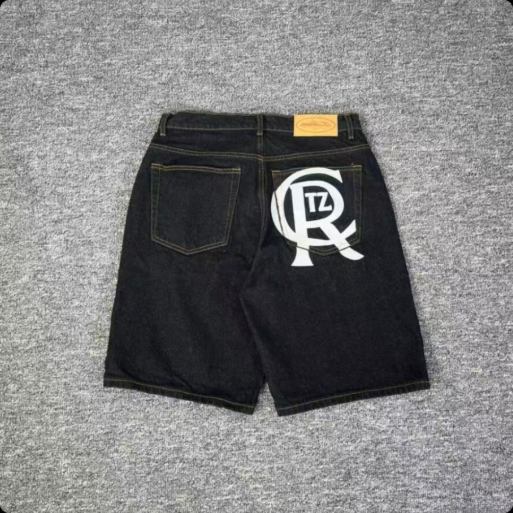 Pantalones Cortos Casuales de Mezclilla Alcatraz con Bordado de Estrella, Estilo Americano Vintage, Desgastados, a la Moda