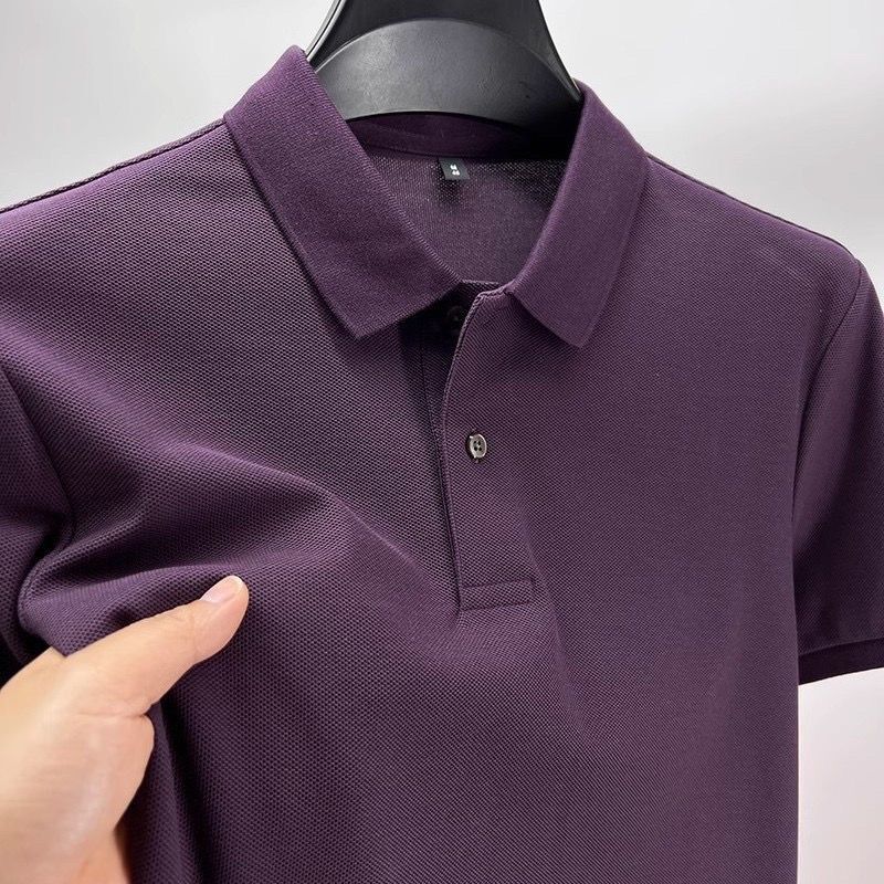 Summer New Trendy Casual Men's Polo Shirt with Lapel, Loose Short-Sleeved T-Shirt, Fashionable Simple Solid Color Top for Men