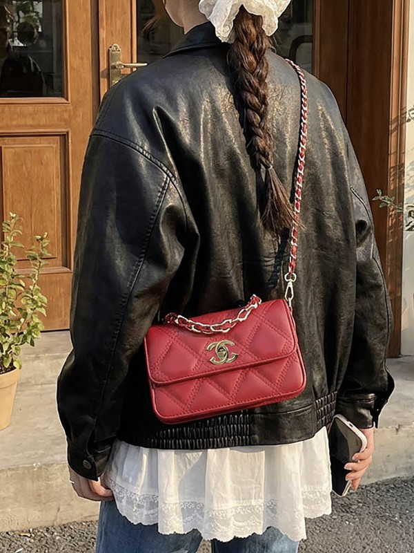 Xiaoxiaoxiang estilo de cadena de diamante bolso pequeño, bolso de lujo ligero, bolso de mano de alto nivel, bolso de hombro de estilo exterior, bolso de hombro