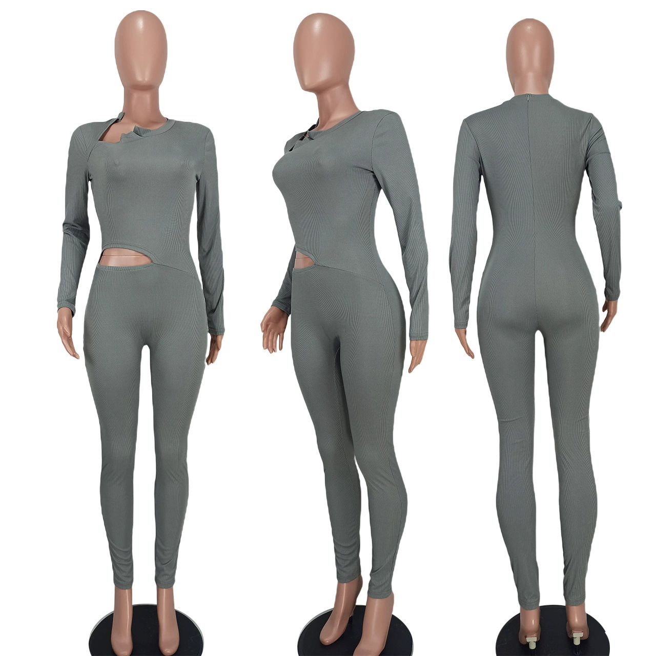 Women Clothing Casual Cropped Outfit Solid Color Jumpsuit Women Clothing