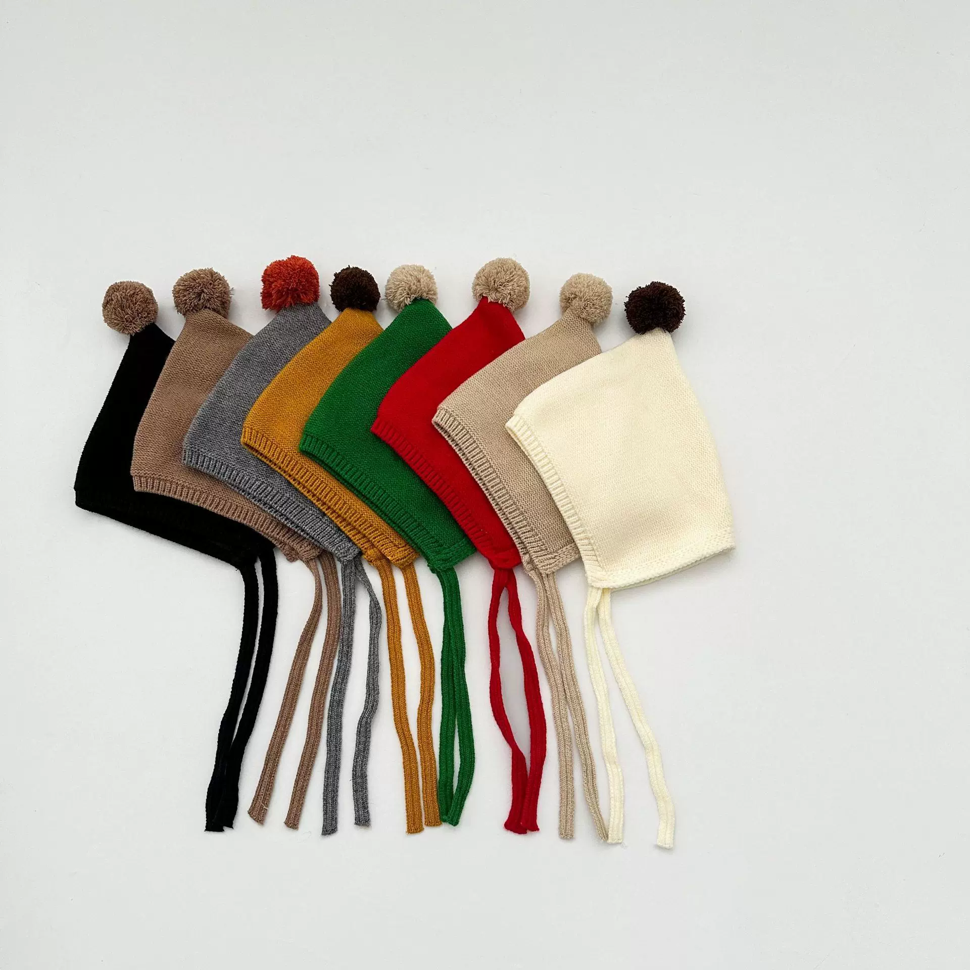 儿童帽子秋冬韩系ins宝宝毛球系带帽护耳帽女童穿搭帽洋气尖尖帽