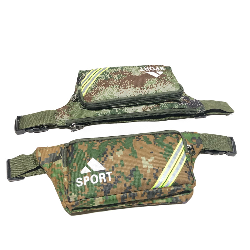 2021新款牛津布贴身腰包男士户外运动迷彩 小腰包 女士登山跑步包