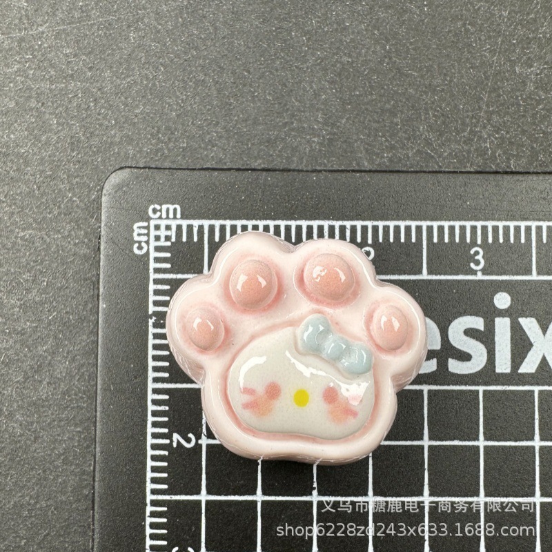 红粉可爱猫猫头苹果猫树脂配件diy洞洞鞋发夹发饰手机壳钥匙链批|undefined