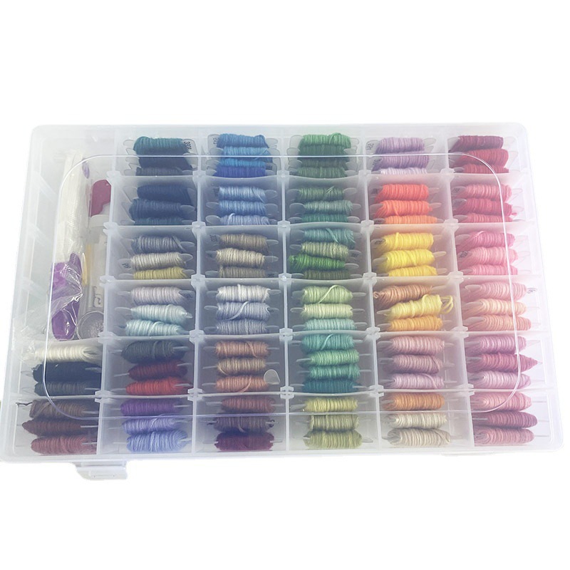 36/50/100 Color Amazon Cross Line Set alrededor de la placa de hilo de alambre bordado Set en caja Suministro directo de fábrica