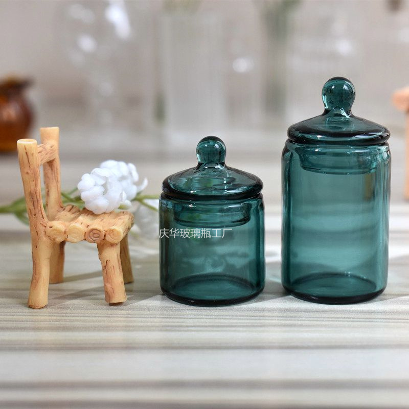 墨绿色迷你糖果玻璃罐子娃娃屋diy收纳瓶微缩点心蛋糕罩厂家出售
