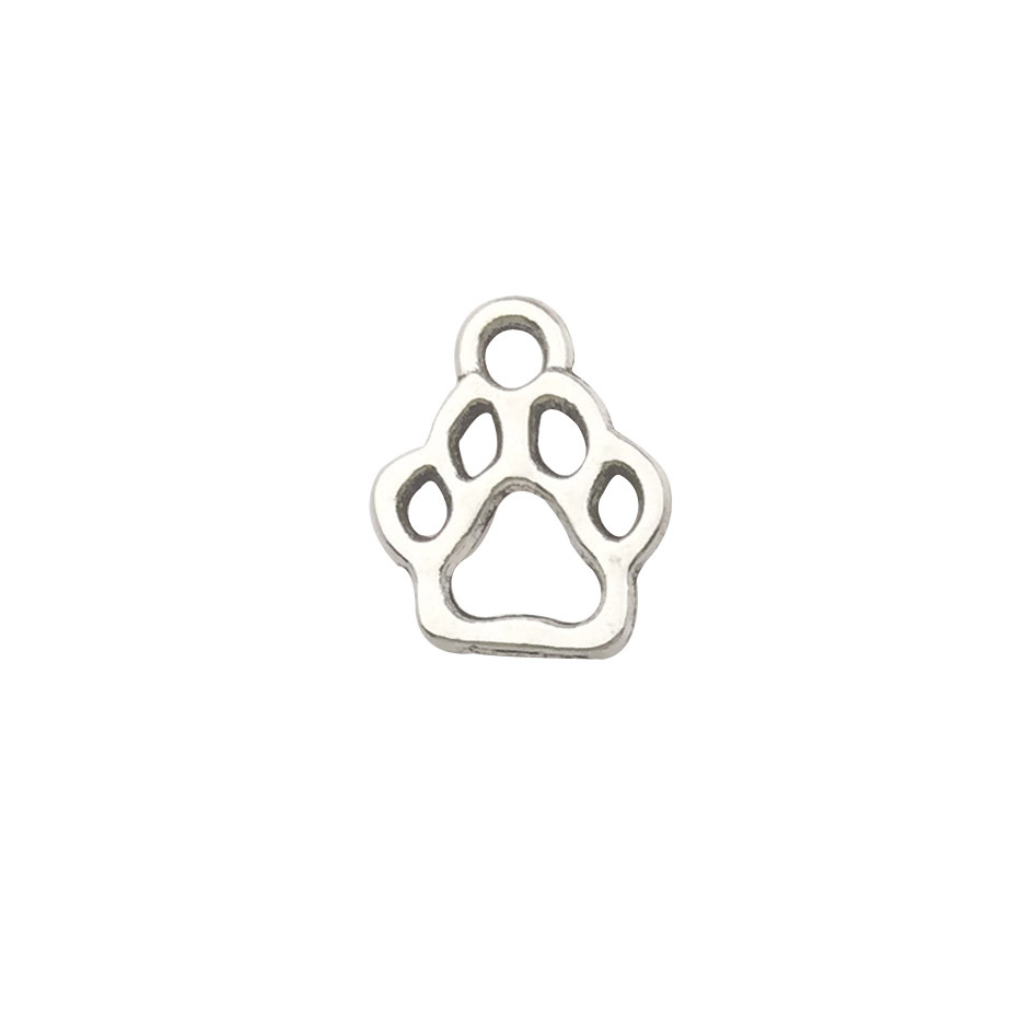 Venta caliente de fábrica 1 caniche plata Xizanga accesorios colgante DIY accesorios animales antiguos plata cachorro hueso pata