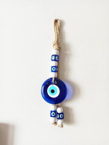 Foreign trade cross-border supply hand-woven Turkish blue eye pendant devil's eye blue glass hanging wall decoration