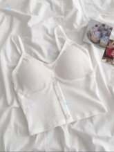 Solid color slim and sleeves sling vest ����o���������