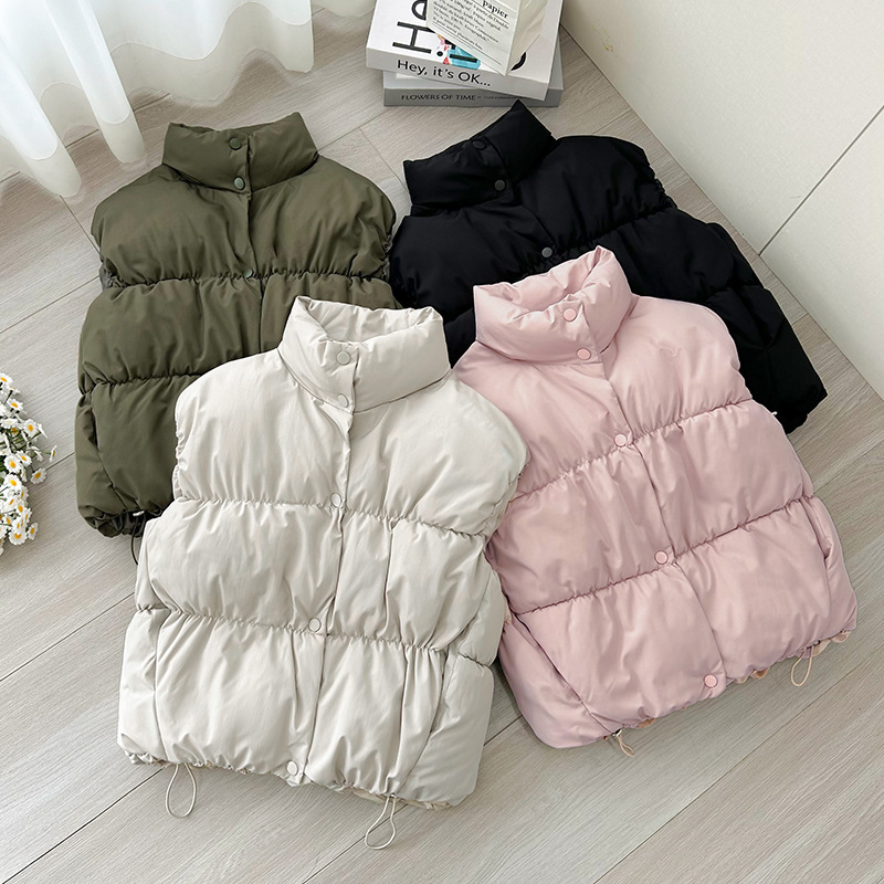 2025 Winter New Style Bubble down Cotton Vest Short Vest Vest Jacket Women's Short Cotton Vest Jacket